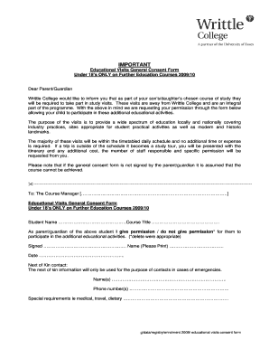 Educational Visits General Consent Form