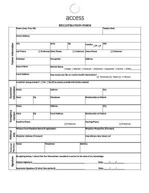 Patient Registration and Consent Forms