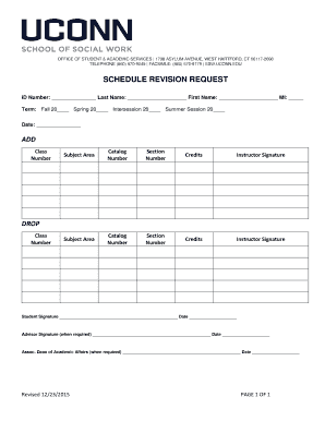 Schedule Revision Request Form