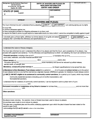 Montgomery County Plea Waiver Form