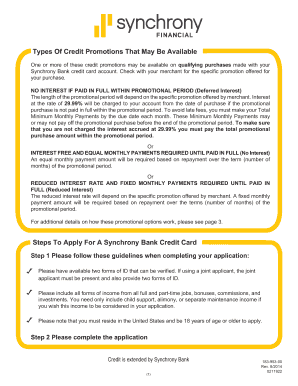 Synchrony Bank Credit Card Application