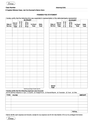 Legal Fee Statement