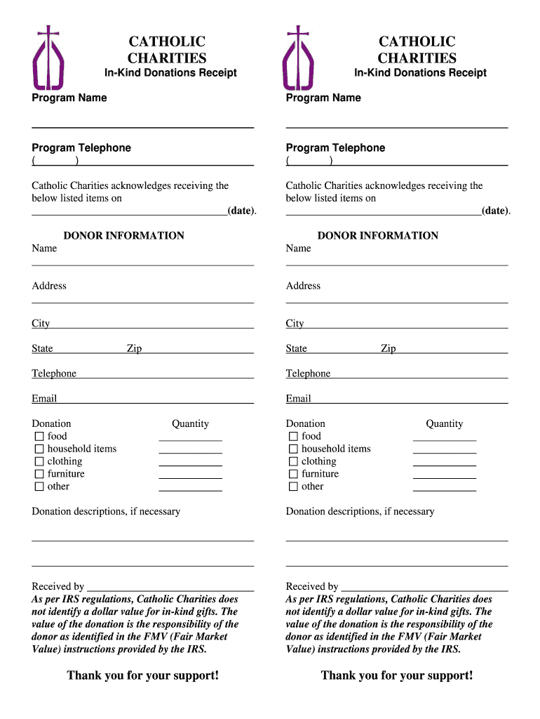 Donation Receipt Template Fill Online Printable Fillable Blank 
