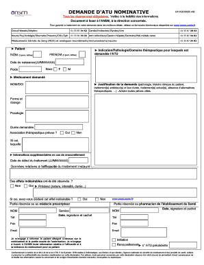 DEMANDE D'ATU NOMINATIVE