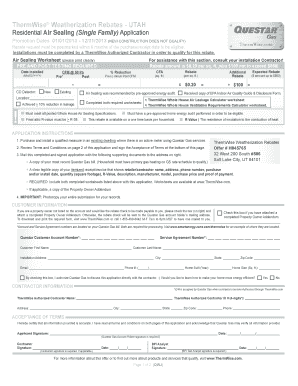 ThermWise Residential Air Sealing Rebate Application