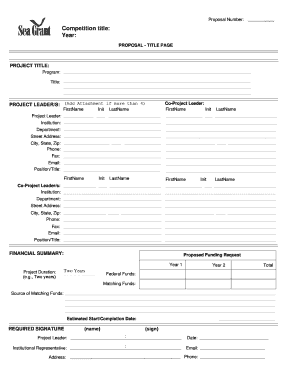 Research Project Proposal Form