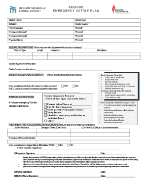 Seizure Action Plan for Students