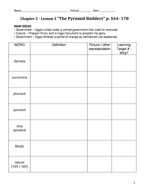 Ancient Egypt Worksheet