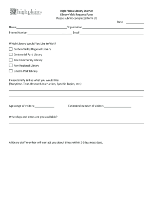 Library Visit Request Form