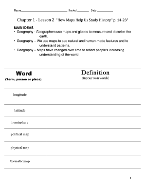 Geography Worksheet