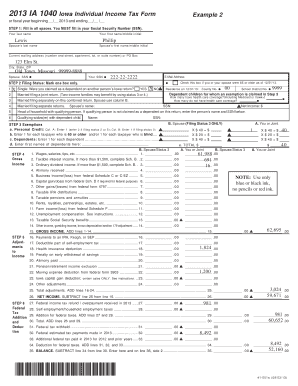 Iowa Individual Income Tax Form 1040