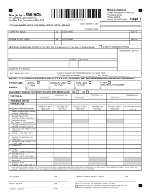 Georgia Form 500-NOL