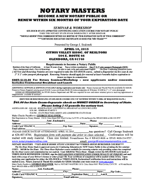 California Notary Public Seminar and Workshop