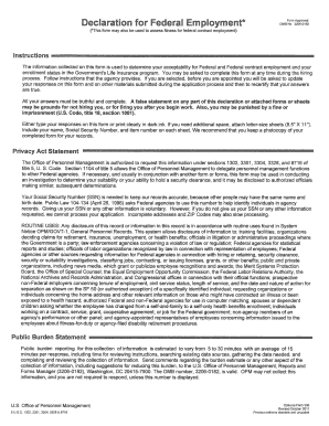 Declaration for Federal Employment