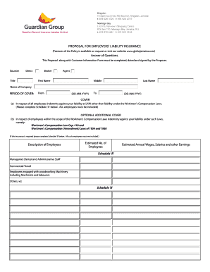 Employers' Liability Insurance Proposal
