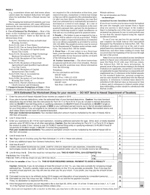 Hawaii N-1 Form 2016
