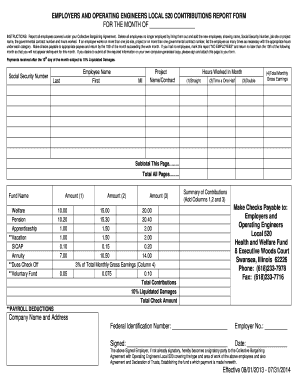 Employers and Operating Engineers Local 520 Contributions Report Form