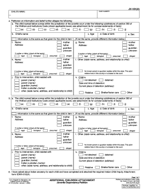 Juvenile Dependency Petition Form JV-101(A)