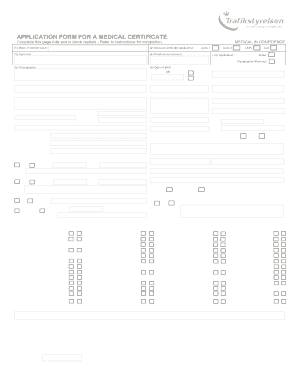 Application Form for Medical Certificate