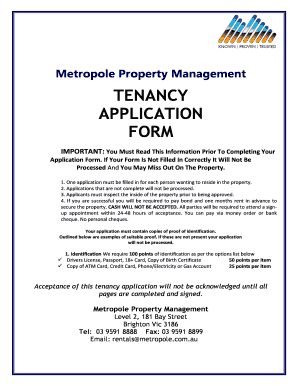 Residential Tenancy Application Form