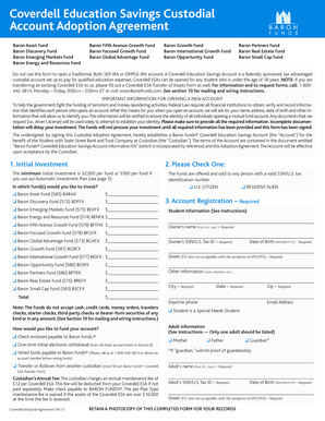 Coverdell Education Savings Account Adoption Agreement