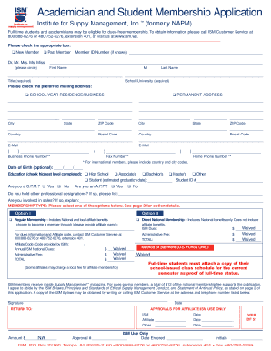 Academician and Student Membership Application