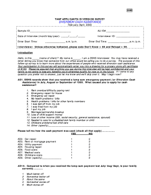 TANF Applicants Diversion Survey