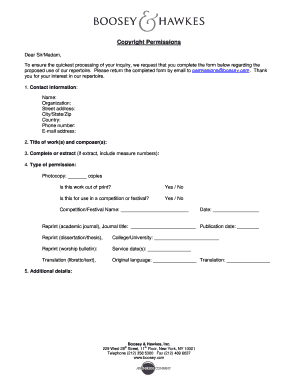 Copyright Permissions Form