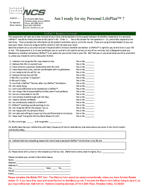 LifePlan Readiness Assessment
