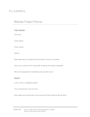 Website Project Planner