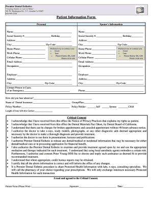 Patient Information Form