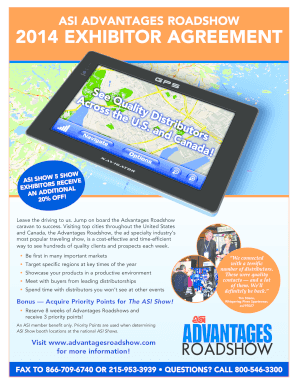 2014 ASI Advantages Roadshow Exhibitor Agreement