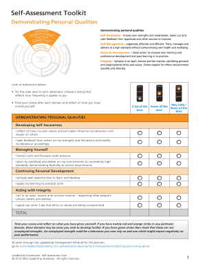 NHS Leadership Framework Self Assessment Tool