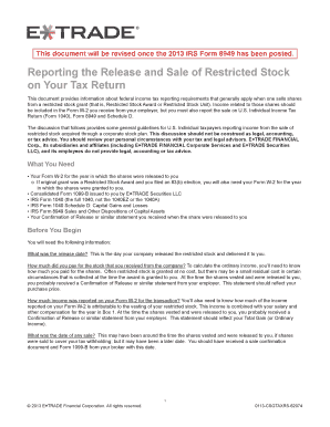 IRS Form 8949 Reporting Restricted Stock Sales