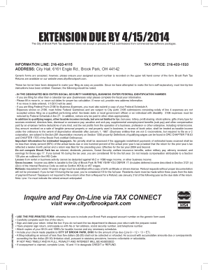 City of Brook Park Income Tax Return