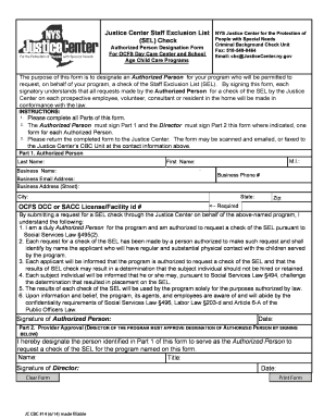 NYS Justice Center Staff Exclusion List Check Form