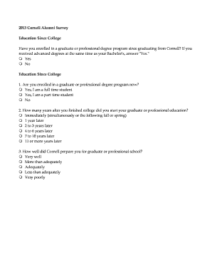Cornell Alumni Survey Form