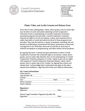 Photo Video Audio Consent and Release Form