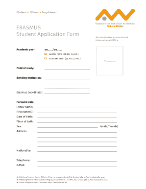 ERASMUS Student Application Form