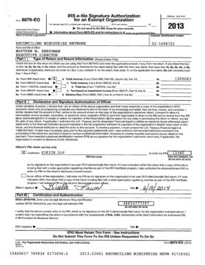 IRS Form 8879-EO Signature Authorization