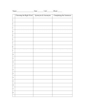 English Vocabulary Worksheet