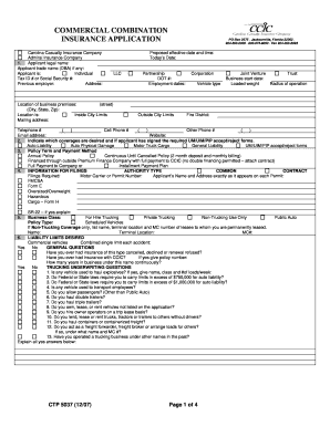 Commercial Combination Insurance Application