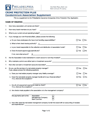 Crime Protection Plus Condominium Association Supplement