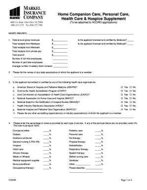 Home Companion Care Application Form