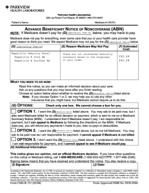Advance Beneficiary Notice of Noncoverage (ABN)