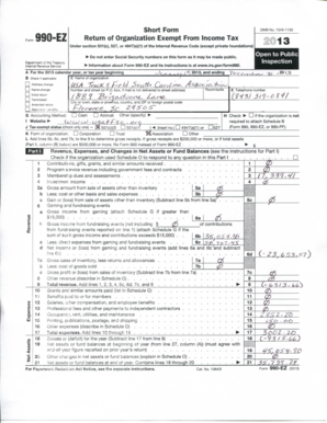 Form 990-EZ Return of Organization Exempt From Income Tax