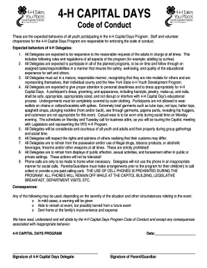 4-H Capital Days Code of Conduct