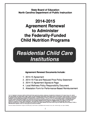 Child Nutrition Program Agreement