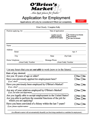 Employment Application Form