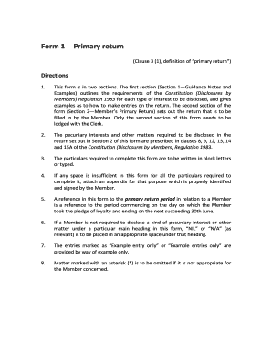 Constitution Primary Return Form
